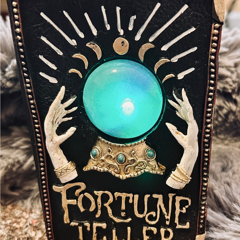 Mystical Fortune Teller Decor with Blue Crystal Ball